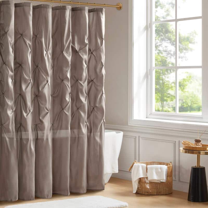 Madison Park Laurel Tufted Semi-Sheer Shower Curtain