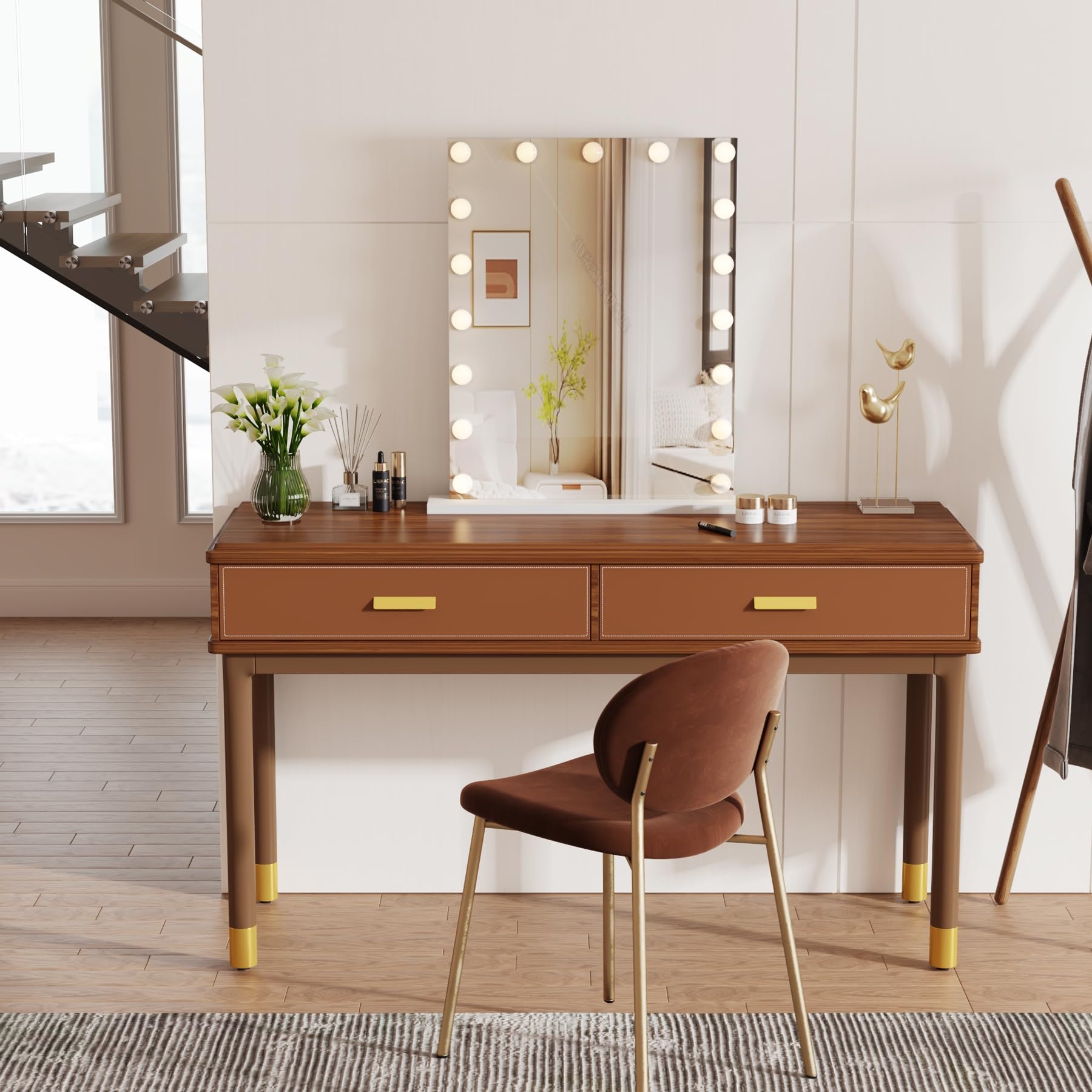 Mid century sales modern makeup vanity