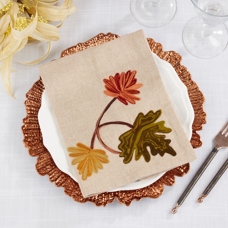 Golden Grove Leaf Napkin (Set of 4) - 20"x20"