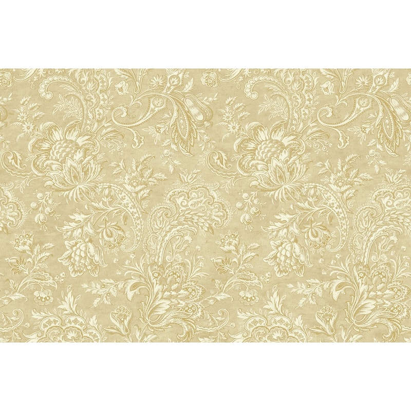 Seabrook Designs Wentworth Paisley Unpasted Wallpaper - 27 in. W x 27 ft. L - Golden Beige