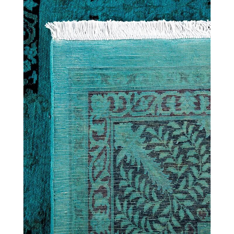 Overdyed, One-of-a-Kind Hand-Knotted Area Rug - Blue - 10' 2" x 14' 7"