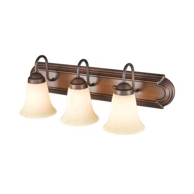 Millennium Lighting 3 Light Vanity Fixture in Rubbed Bronze with Frosted Glass Shades - N/A