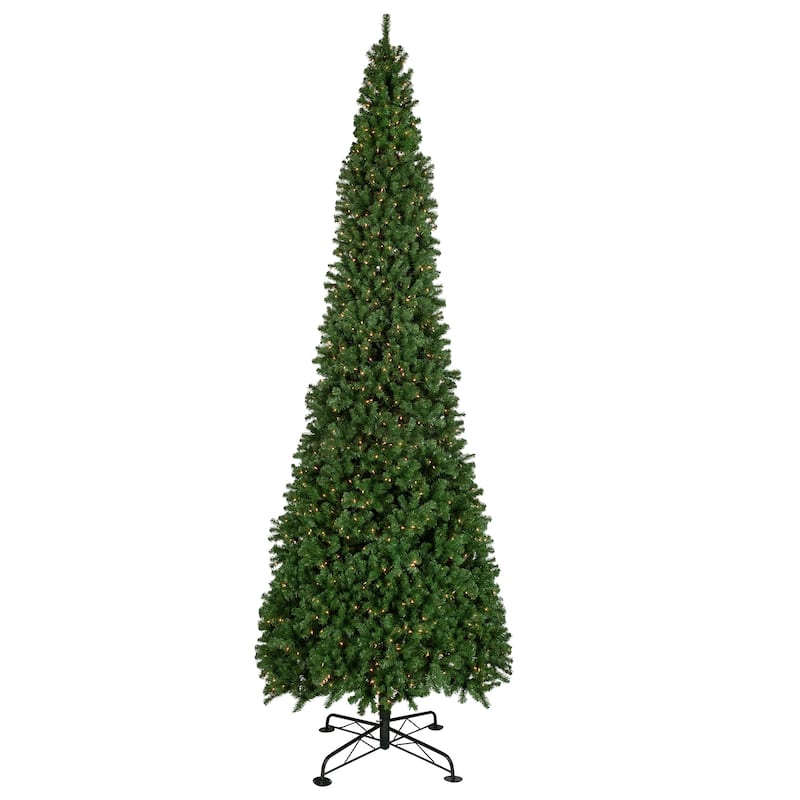 Pendleton Spruce Slim Artificial Christmas Tree 15' Clear Lights - over-10-feet