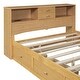 preview thumbnail 33 of 50, Full Size Wood Pltaform Bed with Twin Size Trundle, 3 Drawers, Upper Shelves and a set of USB Ports & Sockets