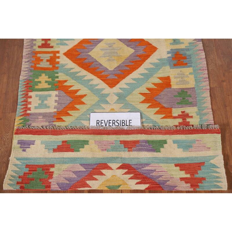 Southwestern Kilim Rug Flatweave Wool Foyer Carpet - 3'3"x 5'1"