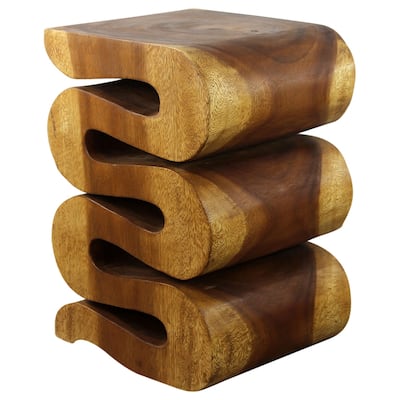 Haussmann® Wood Wave Verve Accent Snake Table 12 x14 x 20 in H Oak Oil - 12 x 14 x 20