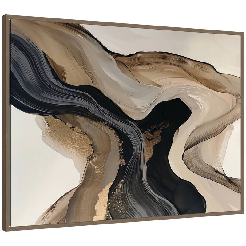 Kate and Laurel Sylvie Abstract Dream II Framed Canvas by Amy Lighthall - 38x28 - Gold