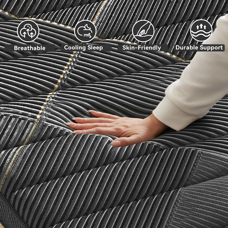 Meyreso 12-inch Hybrid Mattress with Memory Foam Comfort & Individually Wrapped Coils