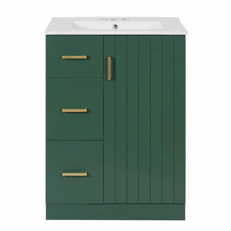 24" Modern Bathroom Vanity with Sink, Small Bathroom Sink Cabinet