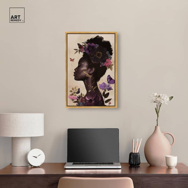 Burgundy Nectar Canvas by Art Remedy