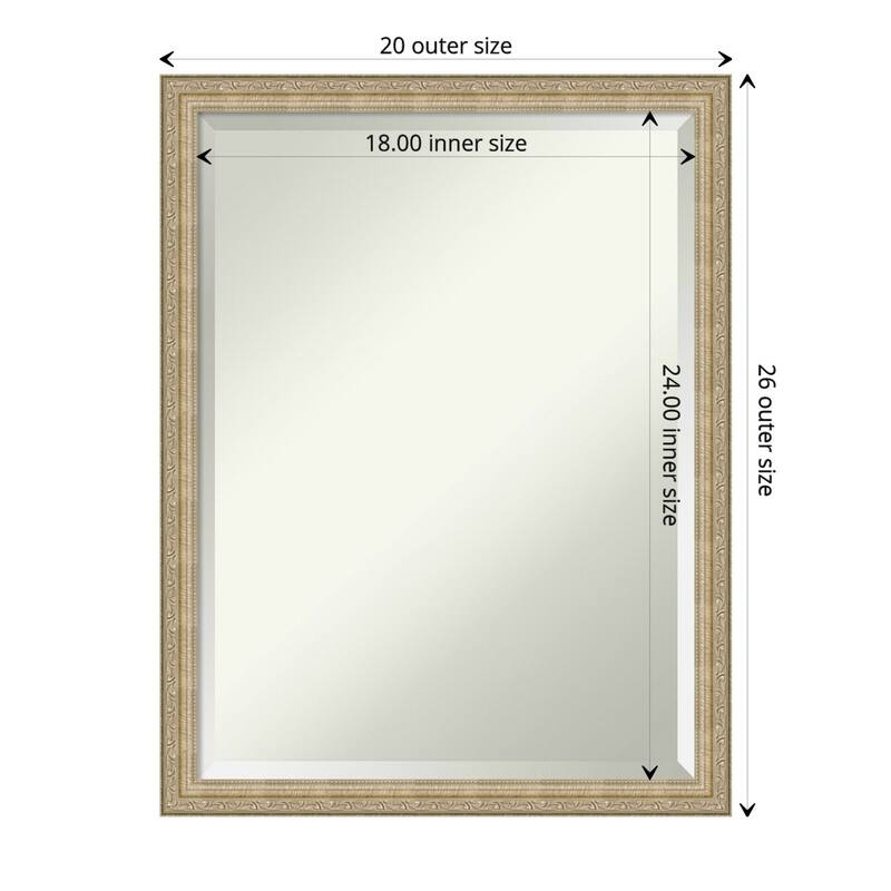 Beveled Bathroom Wall Mirror - Paris Champagne Frame - Paris Champagne - Outer Size: 20 x 26 in