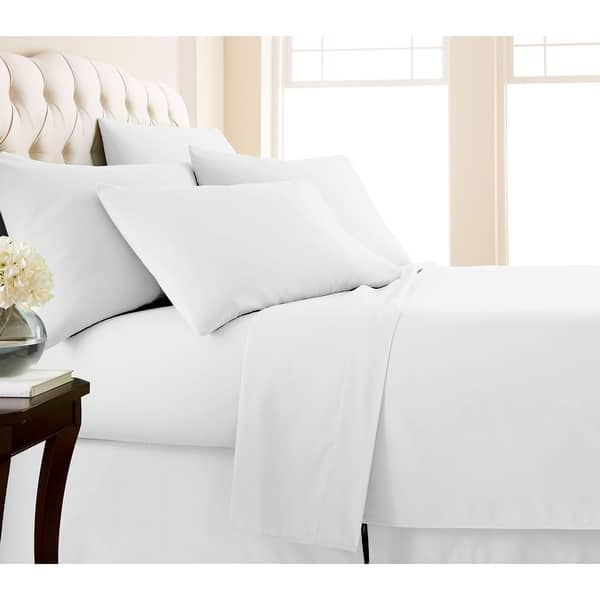 No-slip Ultra-soft Deep Pocket 6-piece Solid Color Bed Sheet Set