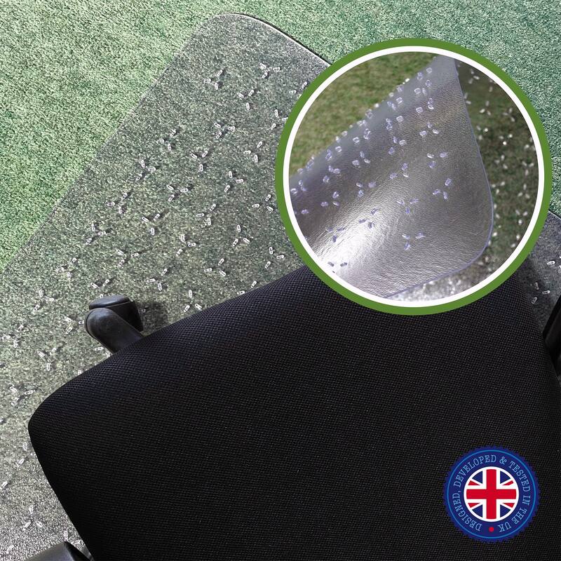 Cleartex® TrYlok® Vinyl Rectangular Chair Mat for Low Pile Carpets up to 1/4"