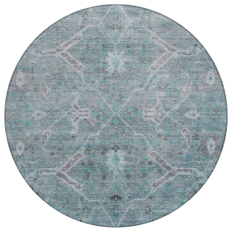 Machine Washable Indoor/ Outdoor Vintage Traditional Chantille Rug