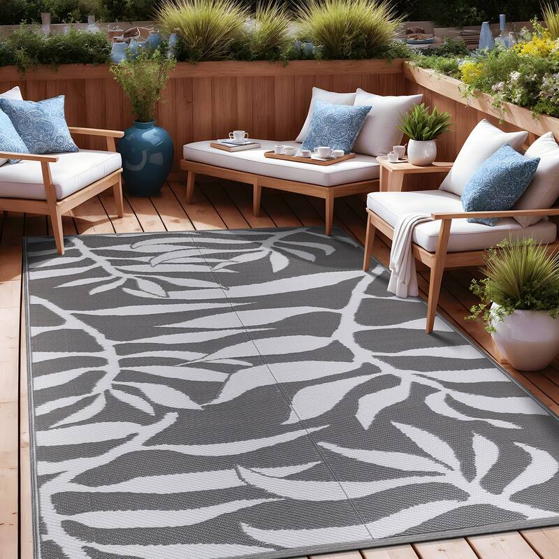 Beverly Rug Reversible Mats Plastic Outdoor Rug for Camping, Patio, Backyard, RV, Picnic, Deck