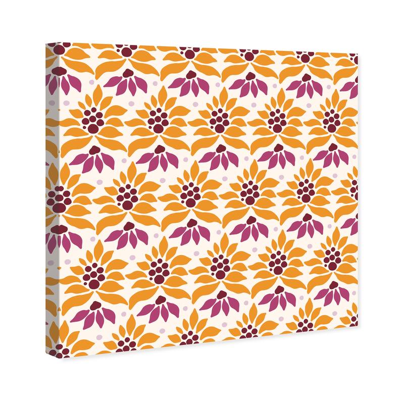 Wynwood Studio Canvas Abstract All sold out florals Orange and Apricot Modern & Contemporary Wall Art Canvas Print