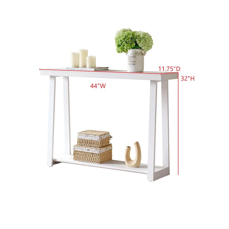 Emma Collection Wood 44" Modern Console Table with Shelf