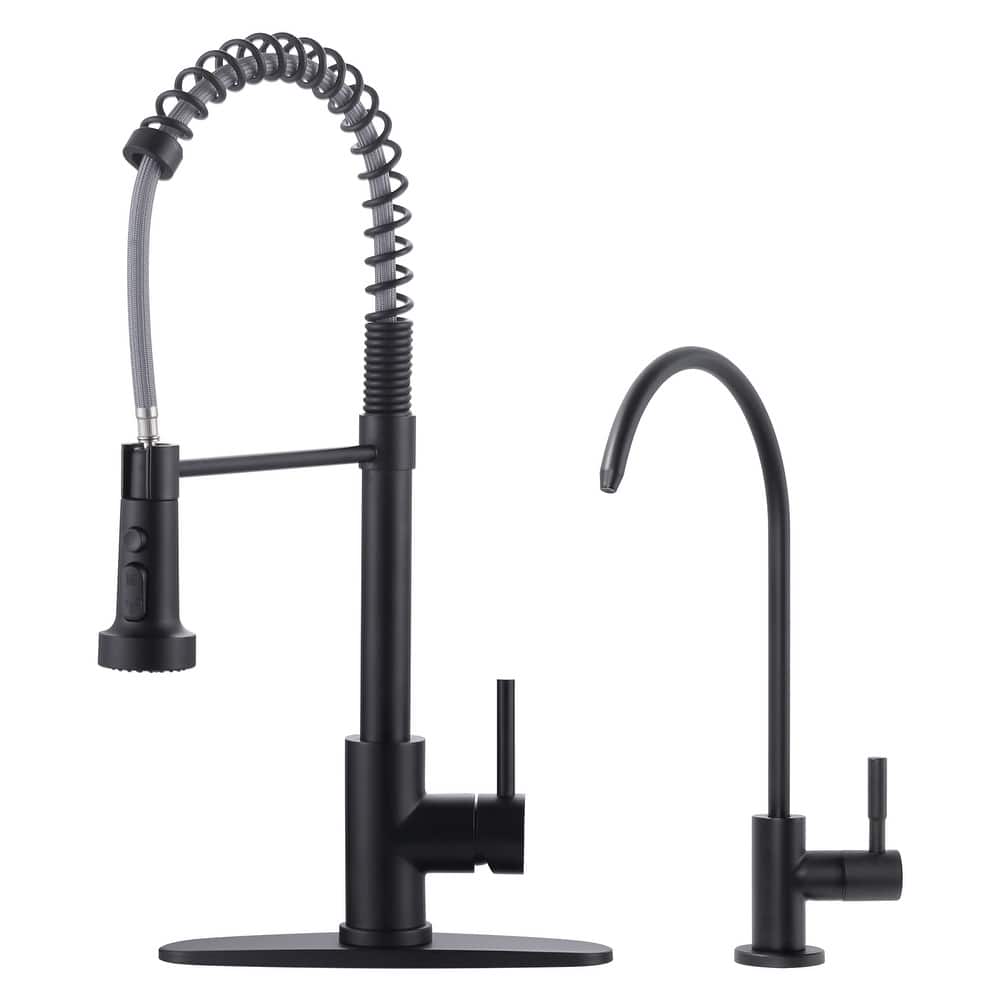 WOWOW Three Function Pull Down Kitchen Faucet with Drinking Water Faucet