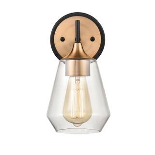 Villette 6-inch Wide 1-Light Vanity Light in Satin Brass - 6