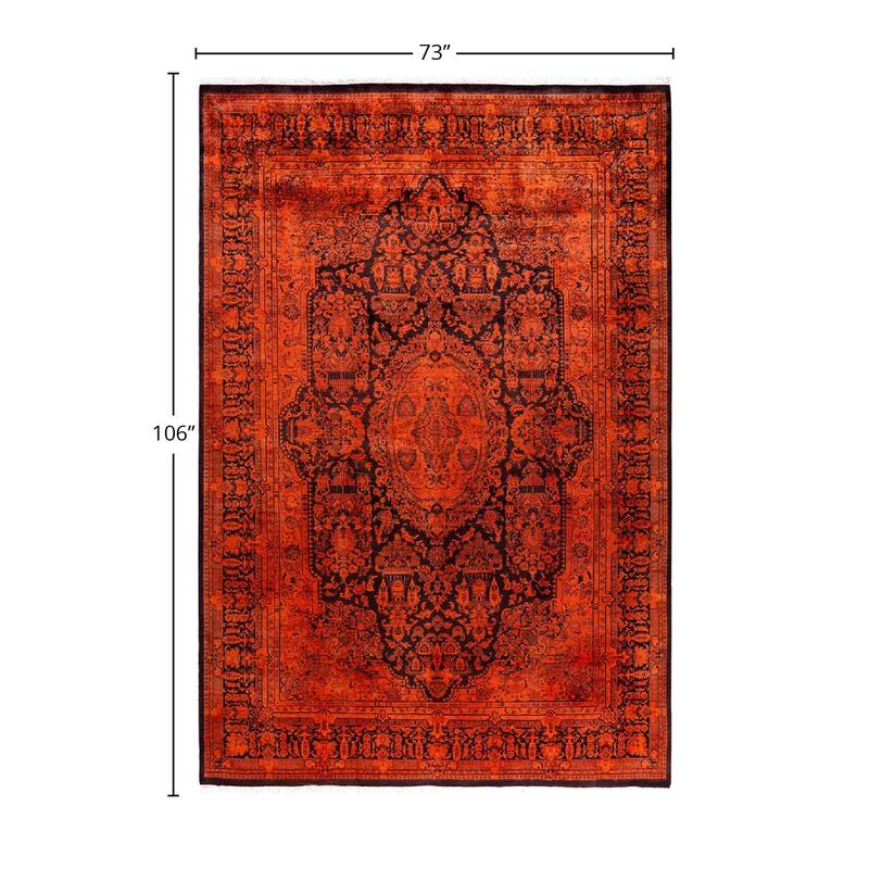 Contemporary Overdyed Wool Hand Knotted Area Rug - 6' 1" x 8' 10"