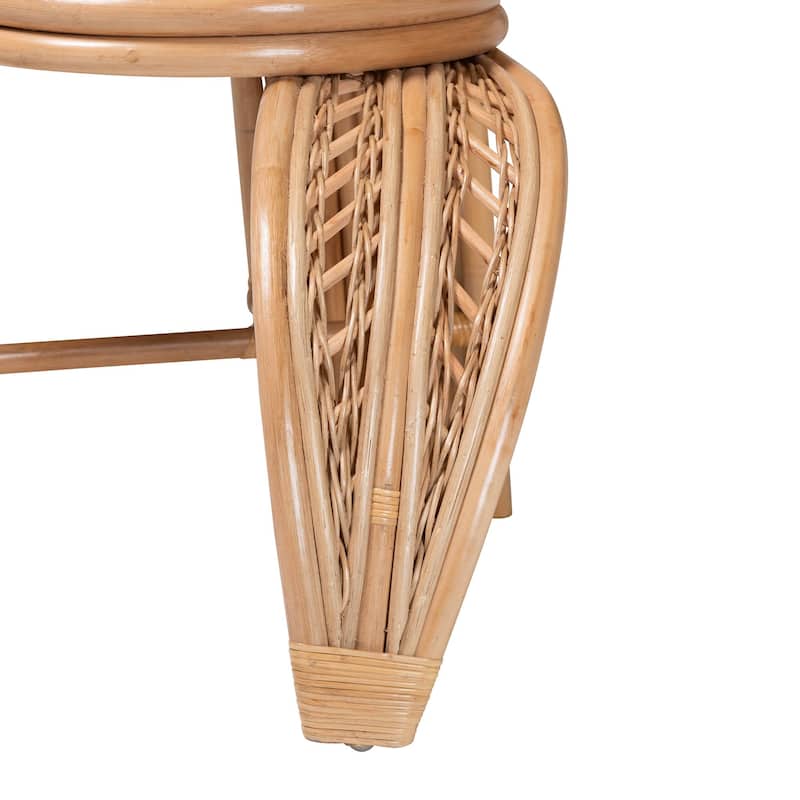 bali & pari Gresham Modern Bohemian Natural Rattan Leaf Accent Chair