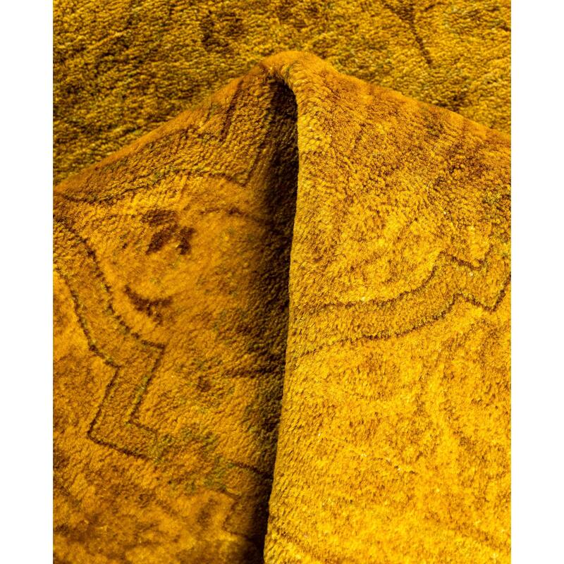 Overdyed One-of-a-Kind Hand-Knotted Area Rug - Yellow - 3' 2" x 4' 9"