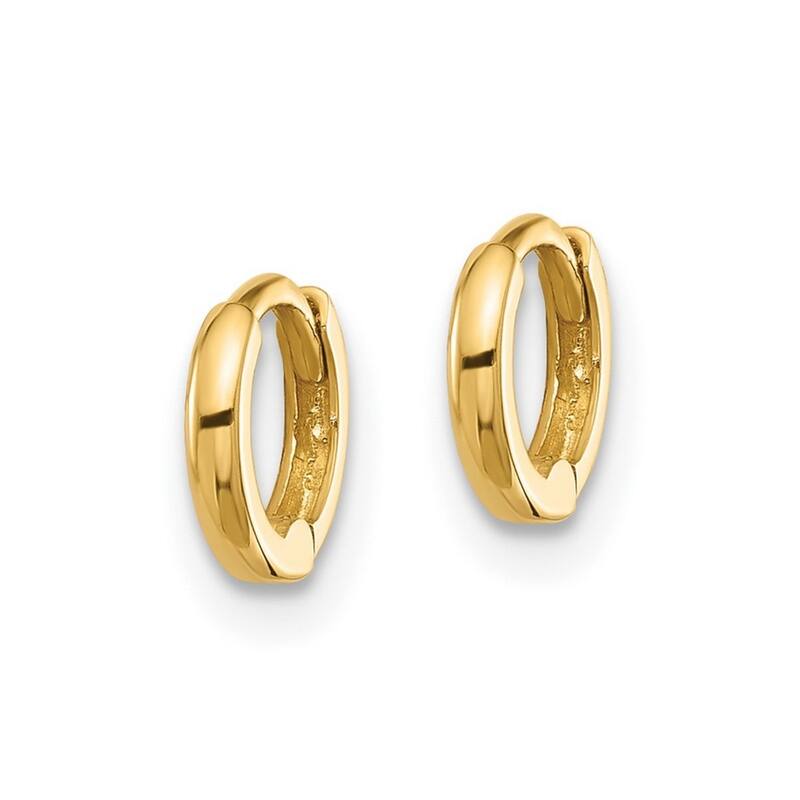 Curata 14k Yellow Gold Polished Hinged Hoop Earrings - 7.4x8mm