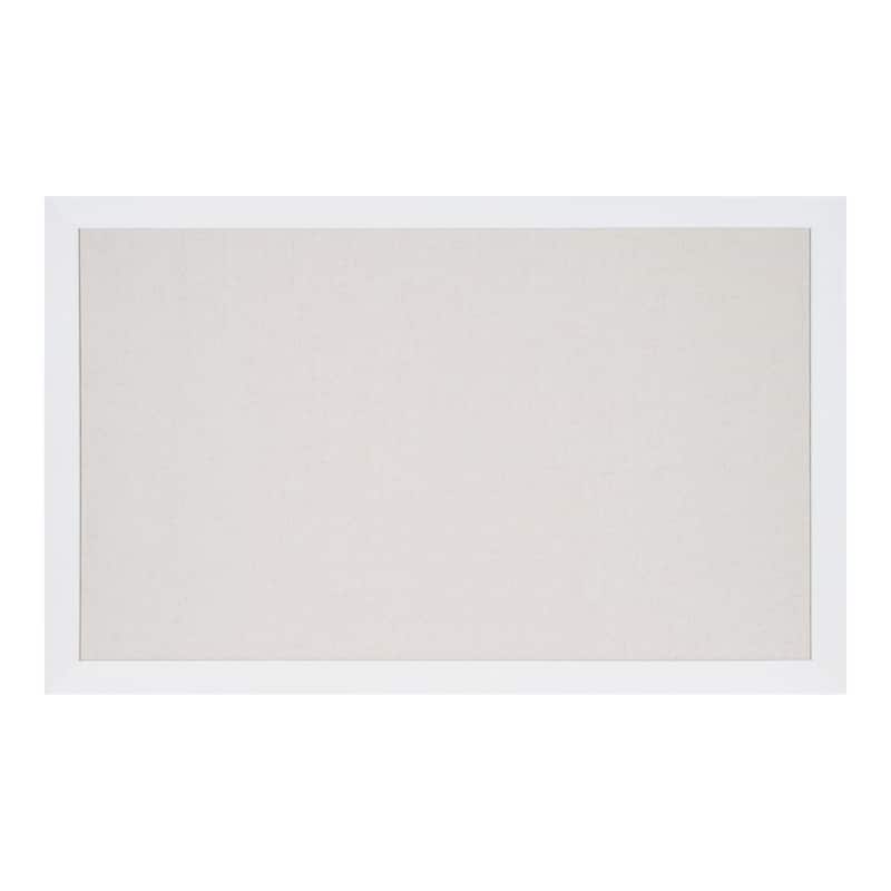 DesignOvation Beatrice Decorative Framed Linen Pinboard - White