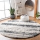 preview thumbnail 7 of 14, SAFAVIEH Hudson Shag Aurkene 2-inch Thick Rug 7' Round - Ivory/Dark Grey - Round
