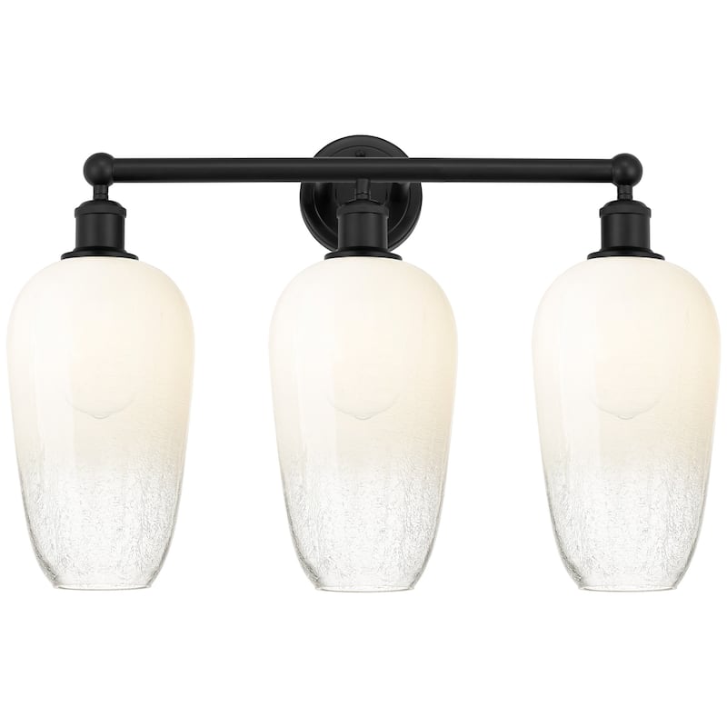 Innovations Lighting 616-3W-18-25 Brookhaven Flute Vanity Brookhaven - Matte Black / Opal