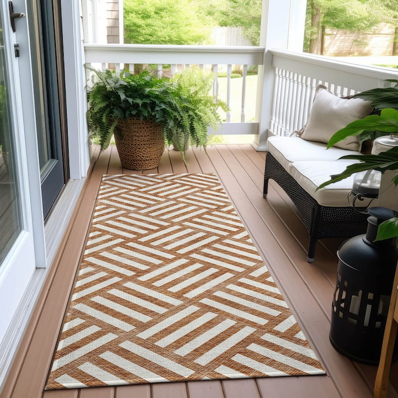 Machine Washable Indoor/ Outdoor Chantille Geo Modern Rug