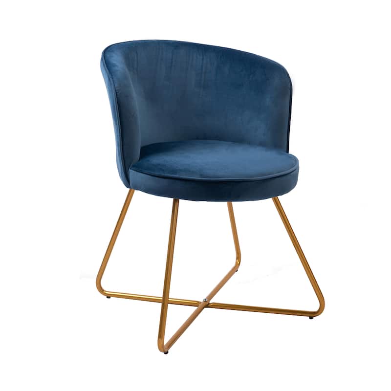 Porthos Home Orry Dining Chair, Velvet Upholstery, Gold Dipped Metal Legs