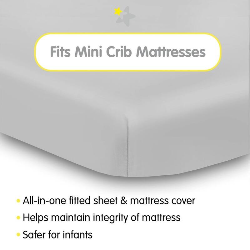 BreathableBaby All-in-One Fitted Sheet & Waterproof Cover for 38" x 24" Mini Crib Mattress (2-Pack)