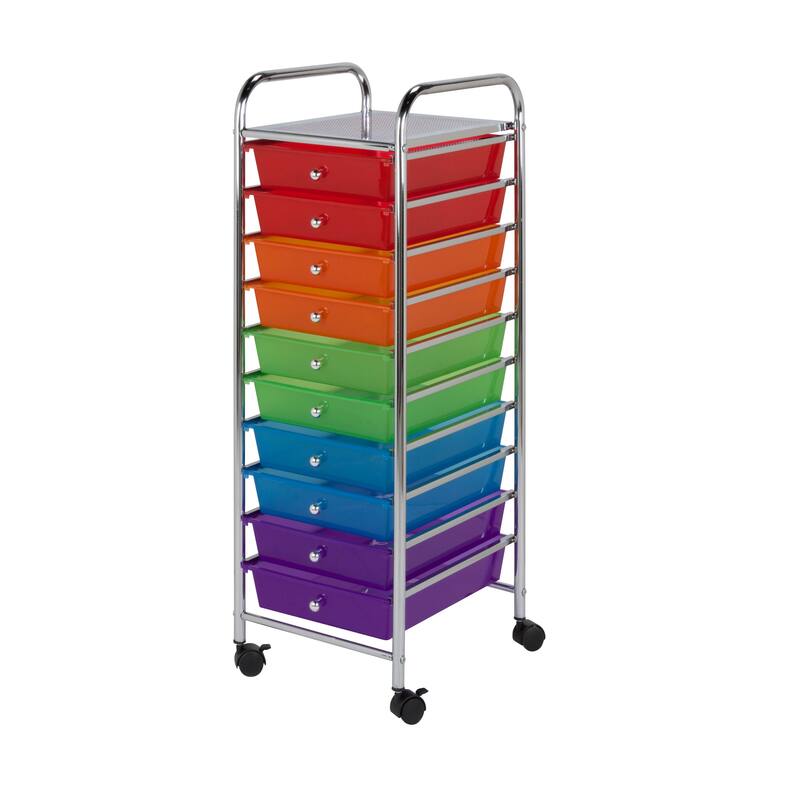 HoneyCanDo 10 drawer multicolor storage cart On Sale Bed Bath