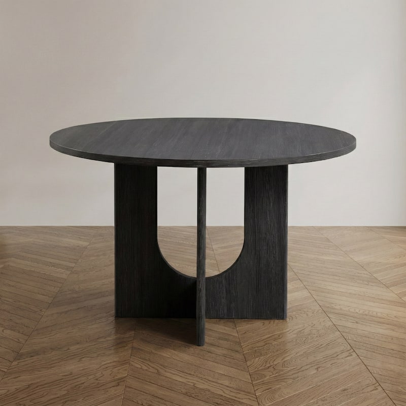 Furniture of America Zephyra Modern 47-inch Wood Round Compact Dining Table - Dark Grey