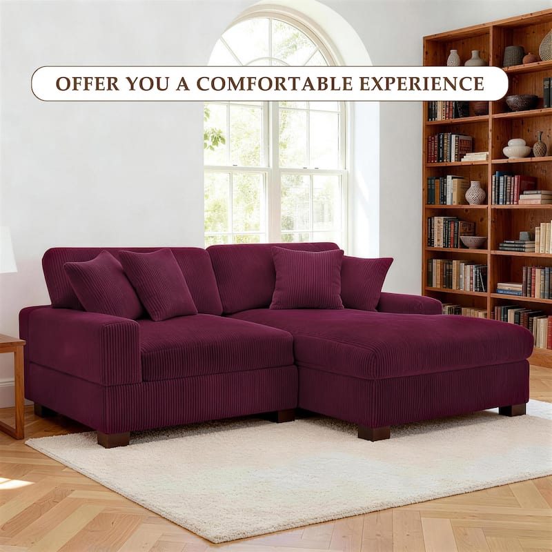 Oversized L-shaped Modular Sectional Sofa with Chaise Lounge