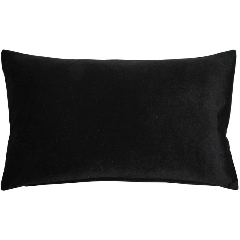 Pillow Decor Castello Soft Velvet Throw Pillows (3 Sizes, 18 Colors) - Black - 12" x 19" - Polyester