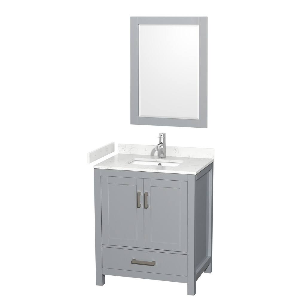 Wyndham Collection Sheffield 30" Single Bathroom Vanity, Carrara