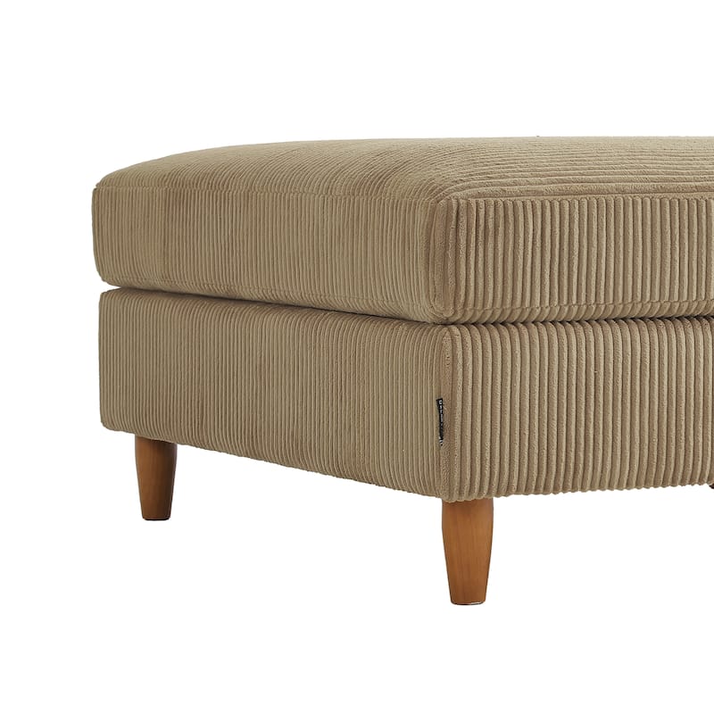 40" W Oversized Corduroy Upholstered Ottoman