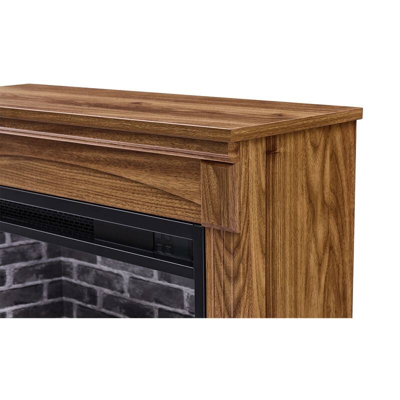 28/32/35/48" Electric Fireplace Mantel Heater w/ LED Flame Remote Timer Dark Oak/Brown/White