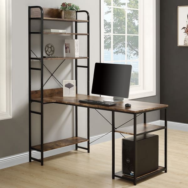 54 In Rectangular Computer Desk With Hutch On Sale Overstock 32253445