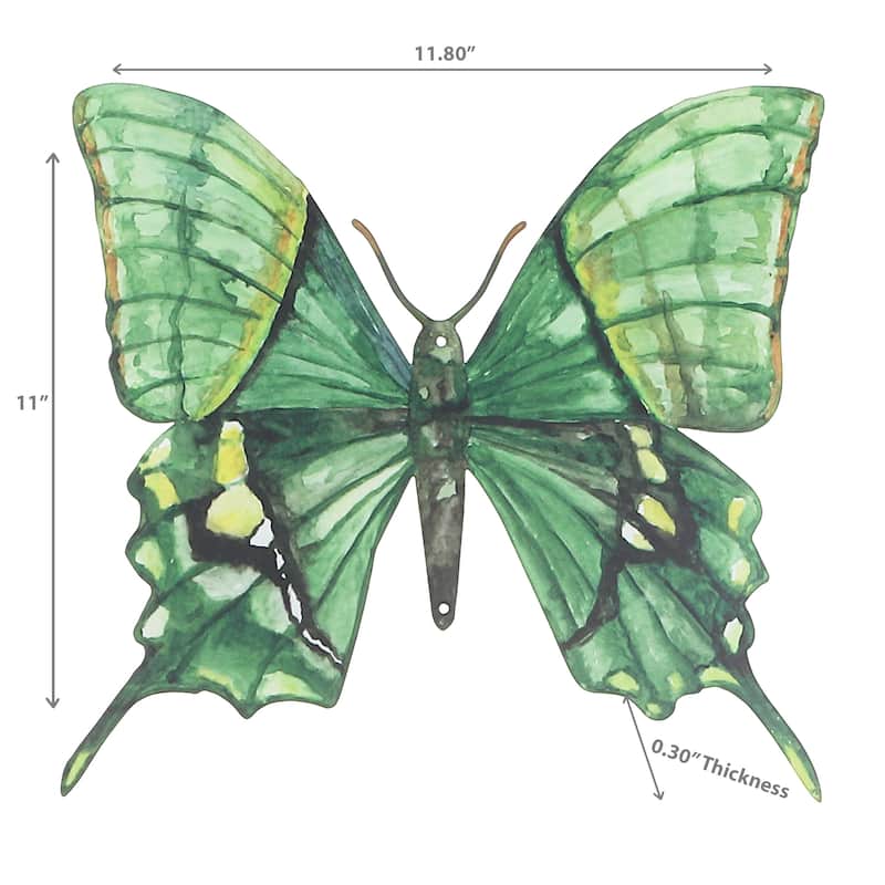 IH Casa Decor Metal Butterfly Wall Decor Green