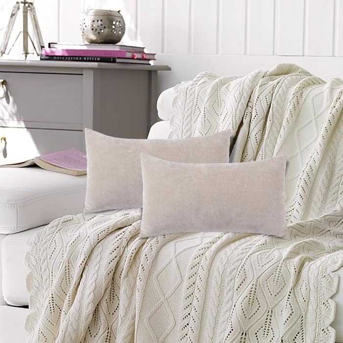 Velvet Pillow Cover (Set of 2) - Beige