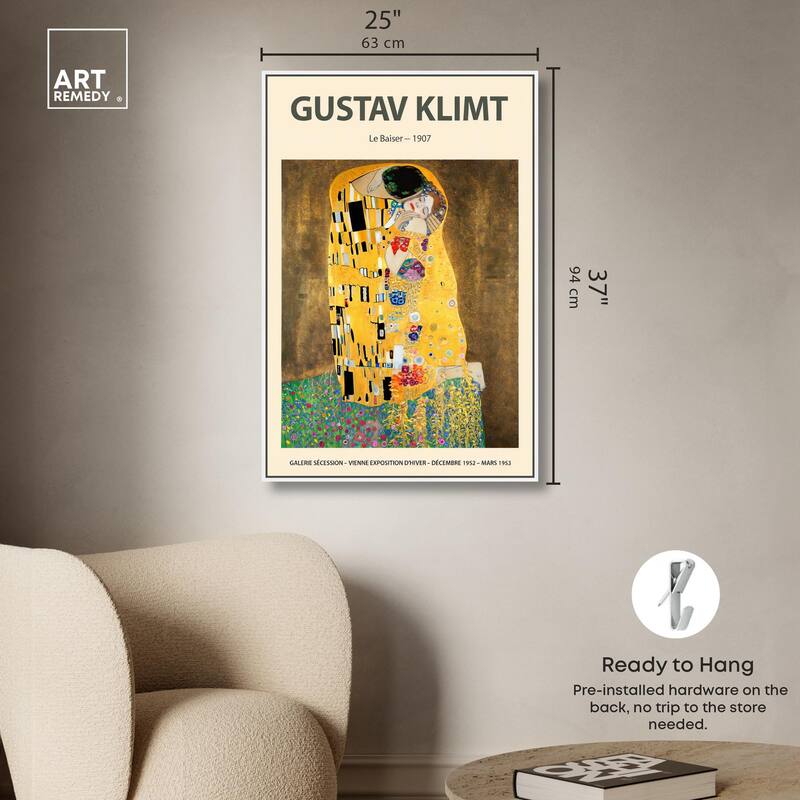 Golden Kiss Canvas by Art Remedy