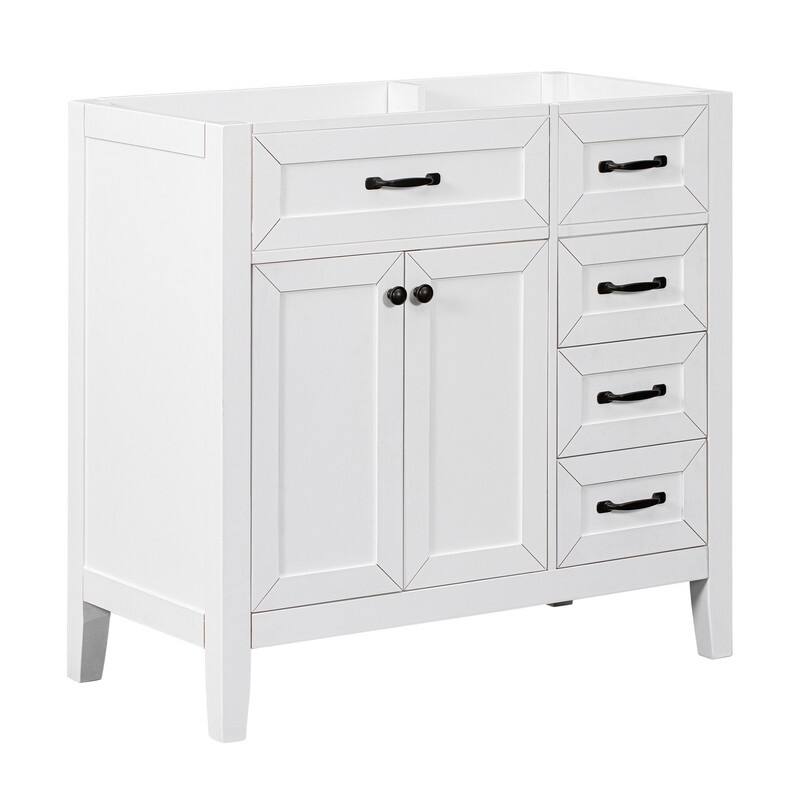 36" Bathroom Vanity without Sink, Cabinet Base Only, Bathroom Cabinet with Drawers, Solid Frame and MDF Board