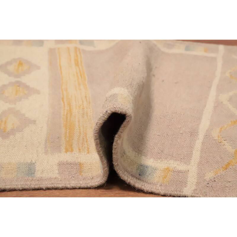 Hand Woven Oriental 100% Wool Carpet Southwestern Tribal Multi-Colored Kilim Runner Rug - 6' 3'' X 1' 10''
