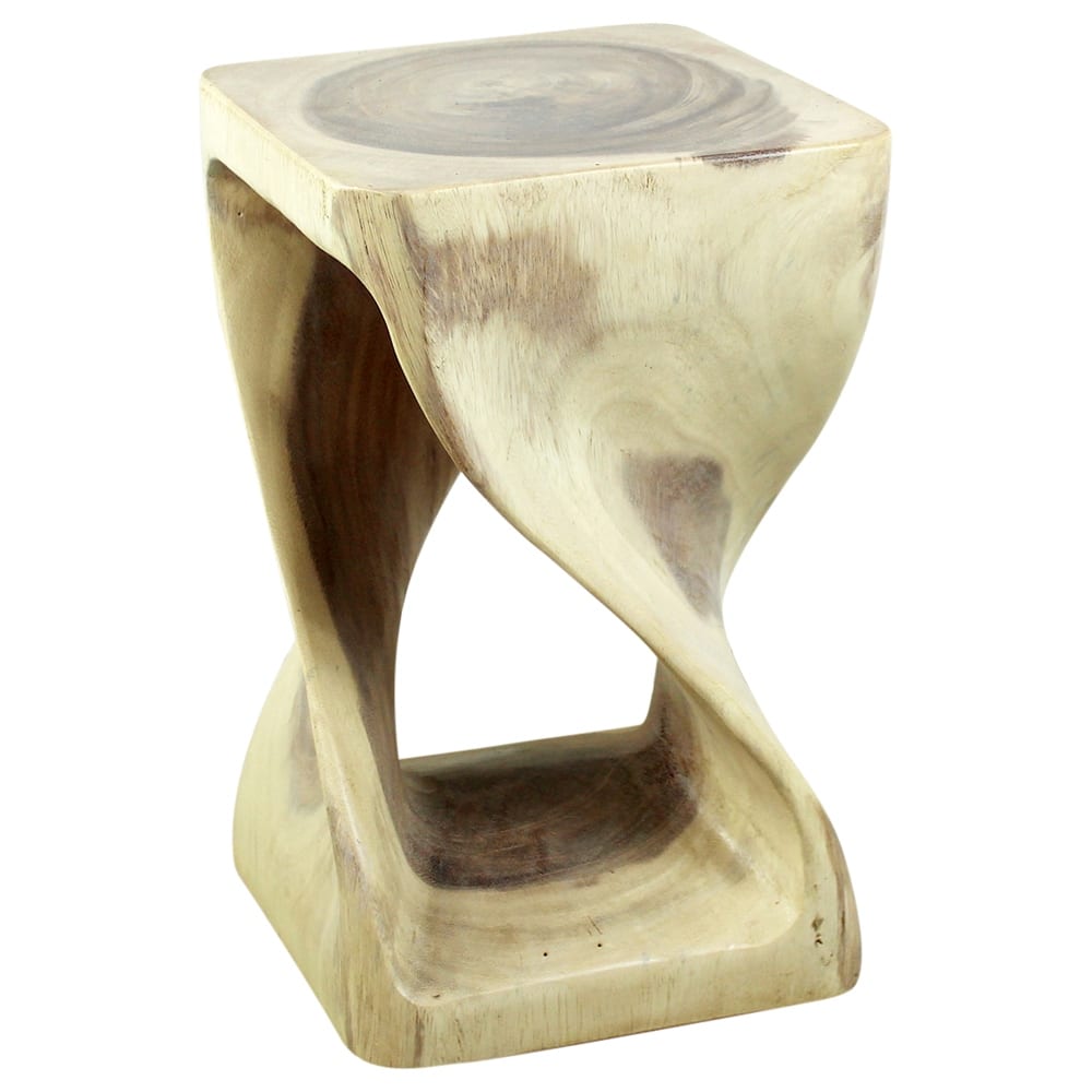 Haussmann® Original Wood Twist Stool 10 X 10 X 16 In High White Oil - 10" x 10" x 16"