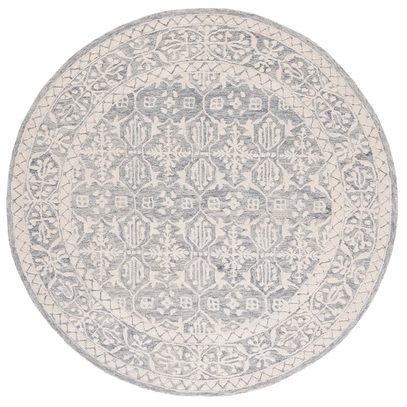 SAFAVIEH Handmade Metro Heidur Wool Rug - 6' Round - Grey/Ivory