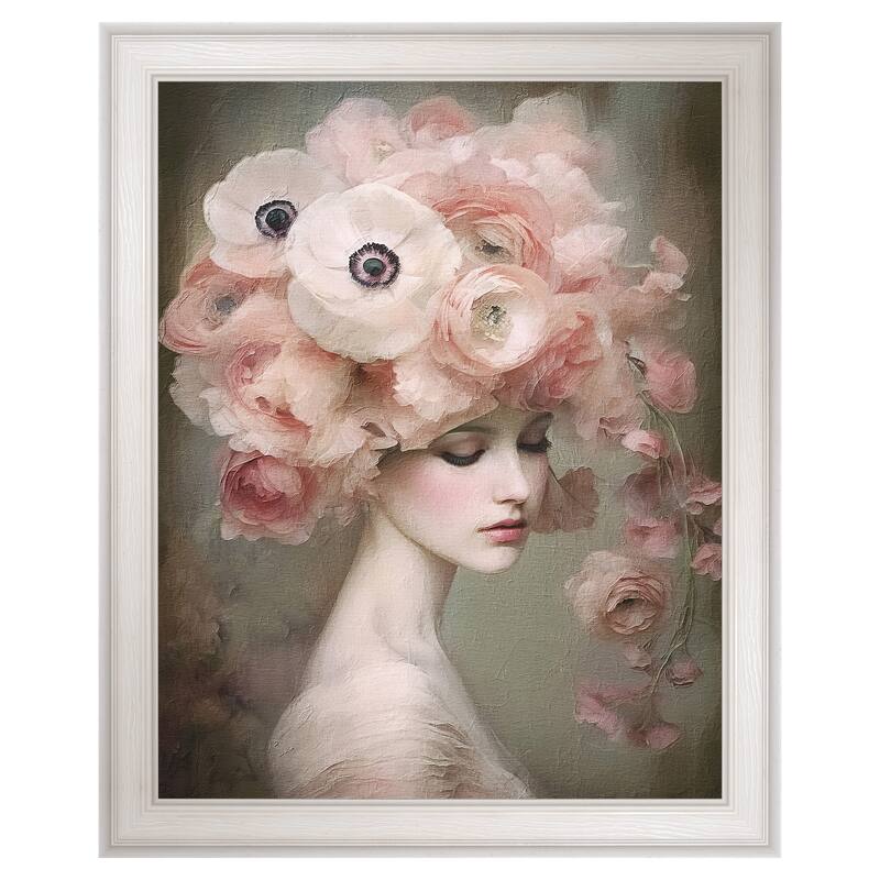 Masterpiece Art Gallery| Blush Floral 9 by Riley B - Framed Canvas Art Print
