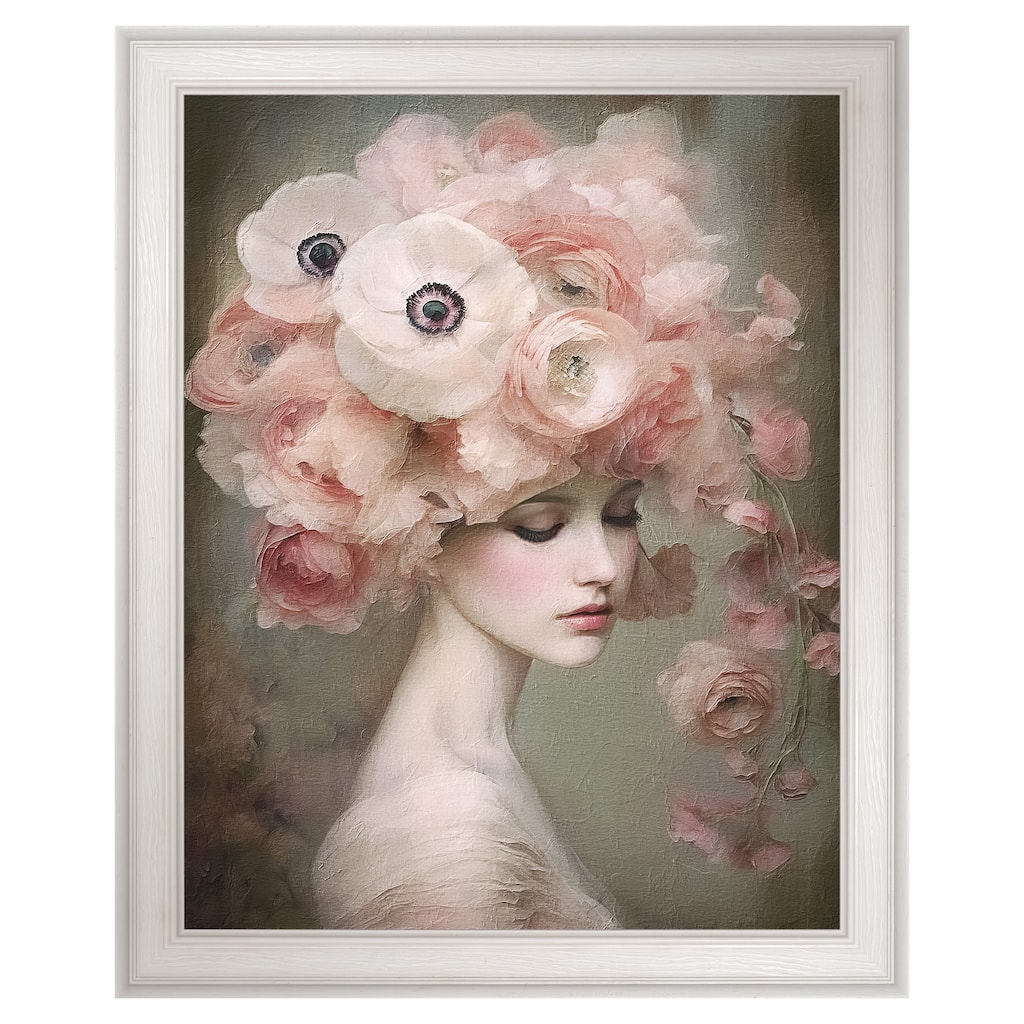 Masterpiece Art Gallery| Blush Floral 9 by Riley B - Framed Canvas Art Print